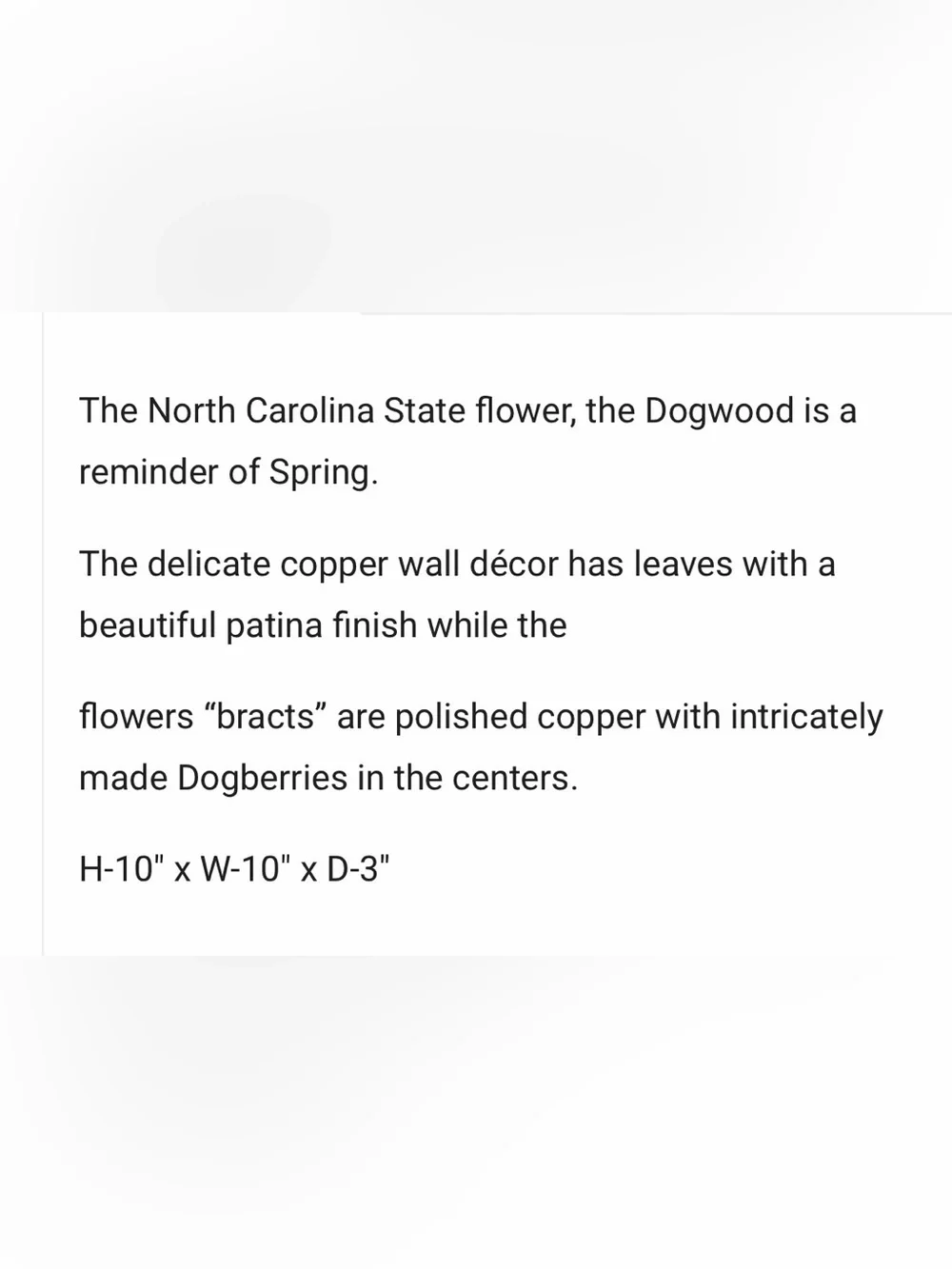 Dogwood-1 Bloom Wall Hanging - Copper Flower with Green Leaves
